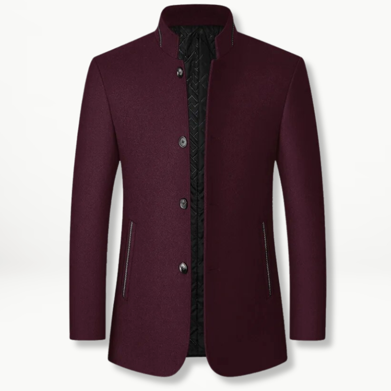 Street-wave Wool Blend Button-Up Jacket For Men, Classic Elegant Versatile Outerwear