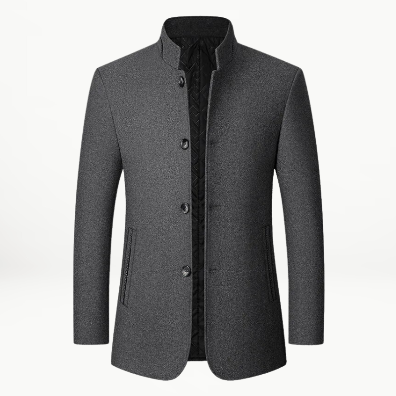 Street-wave Wool Blend Button-Up Jacket For Men, Classic Elegant Versatile Outerwear