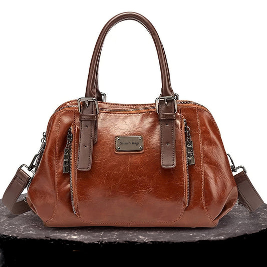 Pamela - Vegan Leather Dome Handbag - Street-Wave
