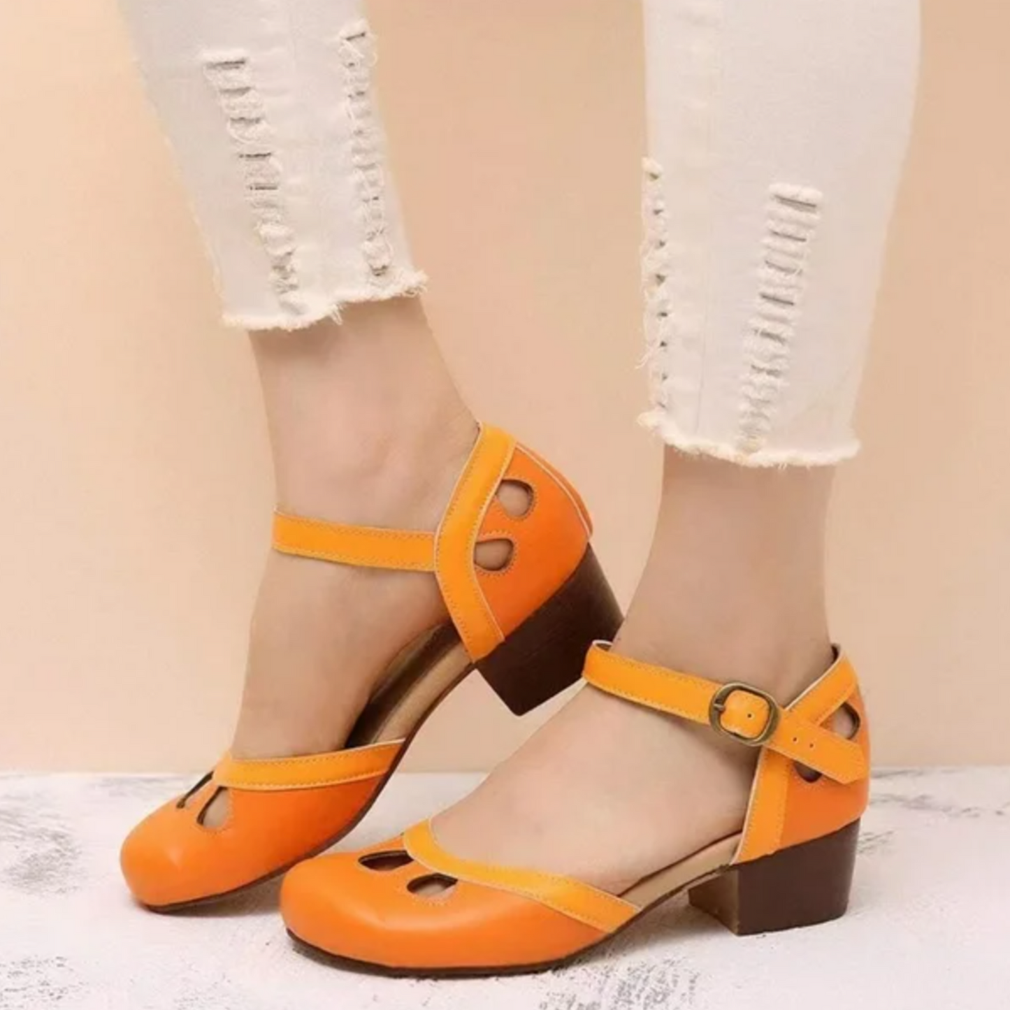 Women's Low-Heeled Sandals with Adjustable Straps and Cushioned Footbed