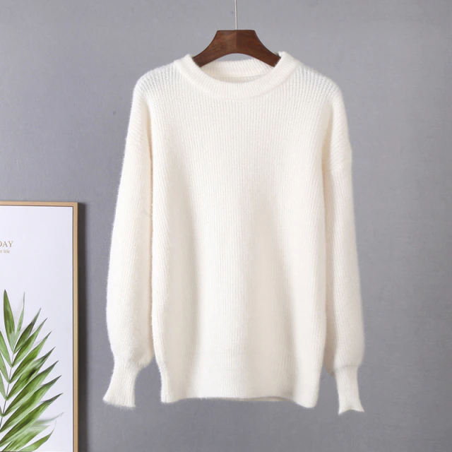 Streetwave Cashmere Pullover Margarita Ultra Soft Oversized Crewneck Sweater For Women Cozy Winter Knit