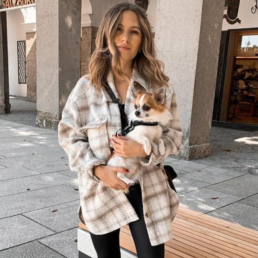 Street-Wave Plaid Cardigan For Women Elegant Oversized Fit With Timeless Comfort And Chic Style