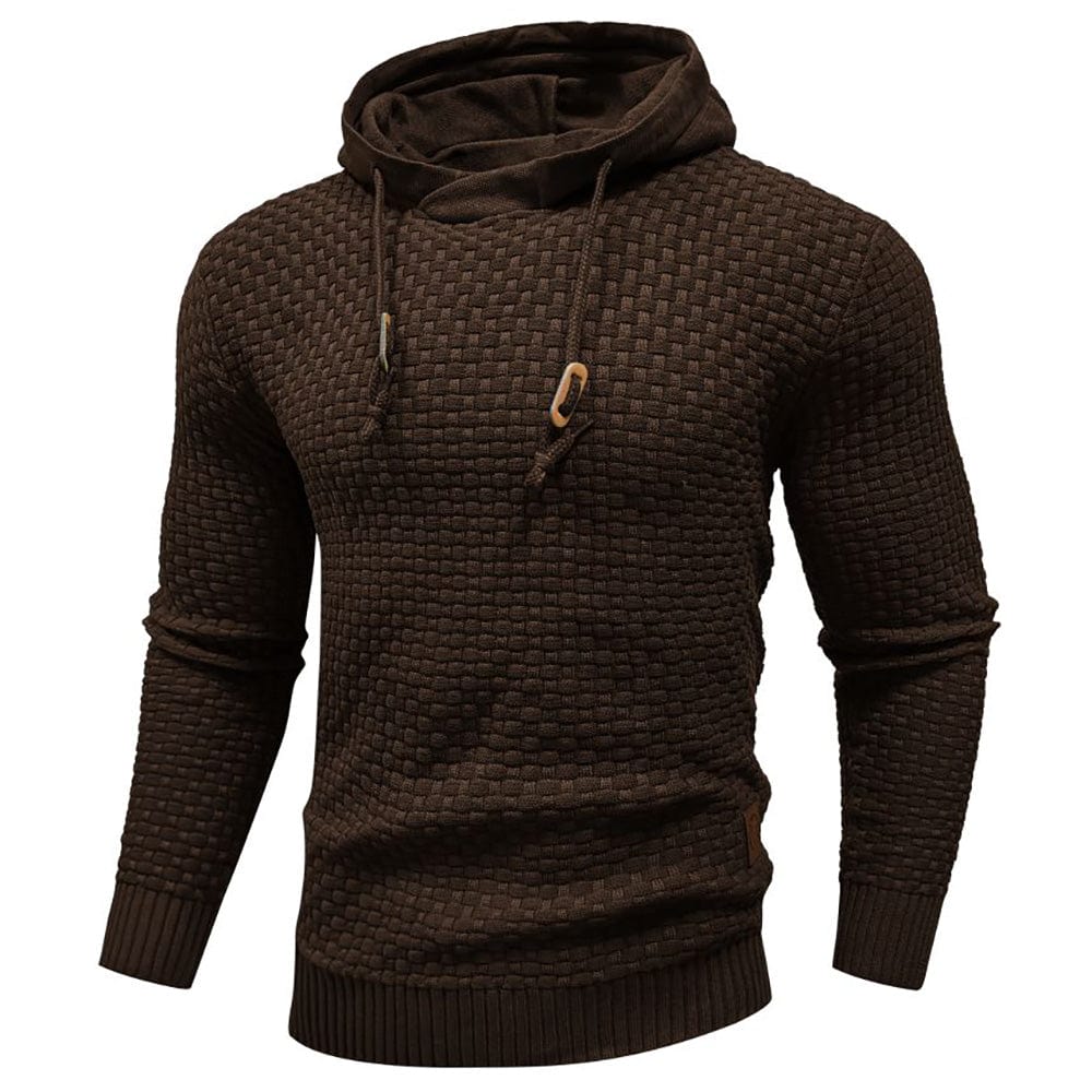 Street-Wave Men's Hoodie Warm Textured Knit Sweatshirt For Outdoor Comfort And Everyday Adventure
