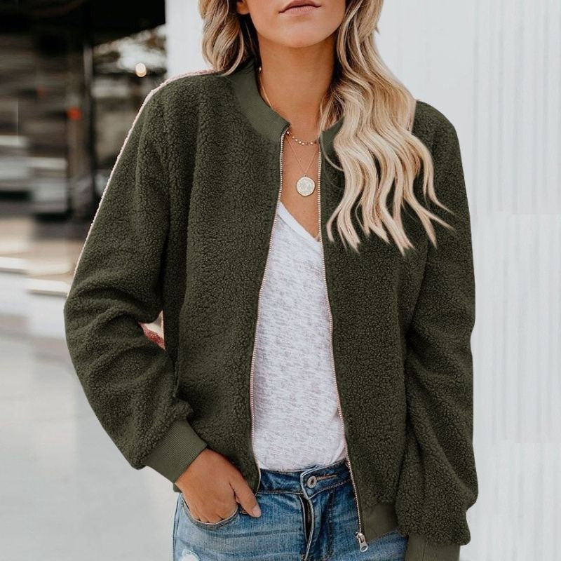 Streetwave Zip Fleece Jacket For Women Cozy Warmth Ultra Soft Teddy Style Outerwear