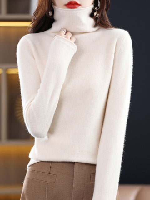 Streetwave Womens Cotton Turtleneck Sweater Soft Comfort