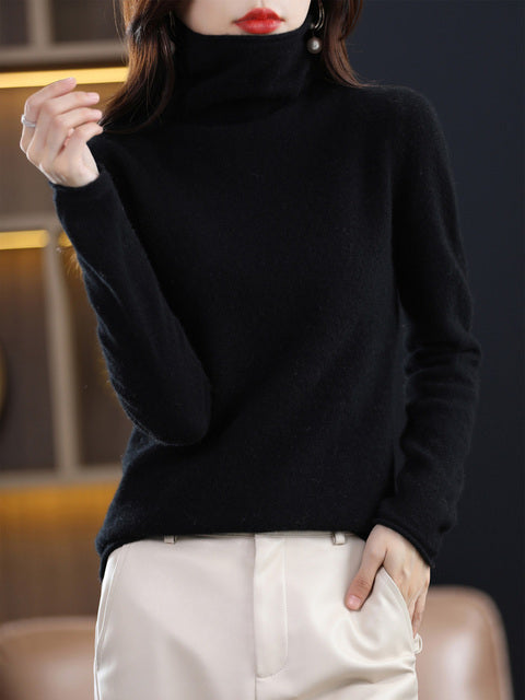 Streetwave Womens Cotton Turtleneck Sweater Soft Comfort