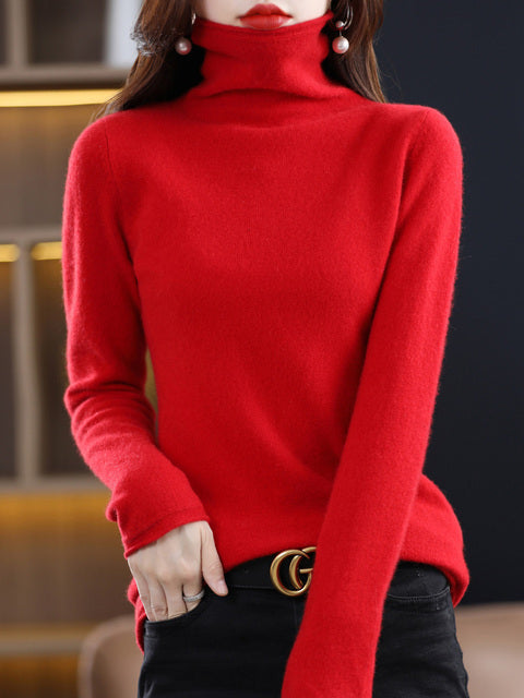 Streetwave Womens Cotton Turtleneck Sweater Soft Comfort
