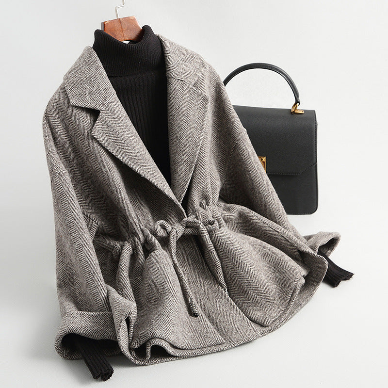 Street-Wave Grey Wrap Knit Cardigan With Belt Tie Waist For Women - Cozy, Chic Outerwear