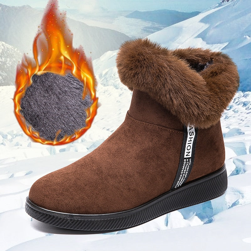 Street-wave Fur-Lined Ankle Boots for Women Cozy Comfort Warmth Easy Care Craftsmanship