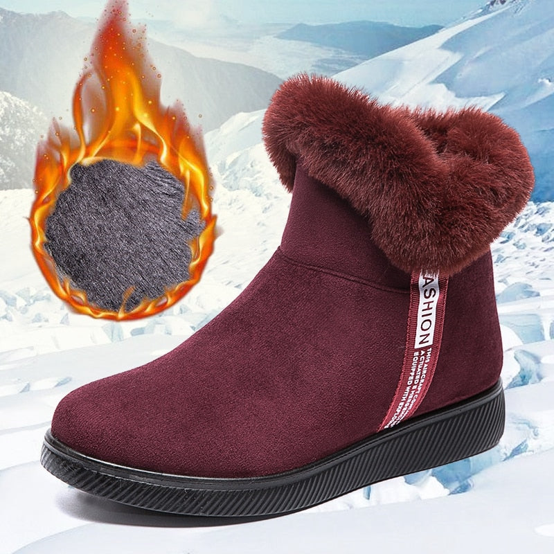 Street-wave Fur-Lined Ankle Boots for Women Cozy Comfort Warmth Easy Care Craftsmanship