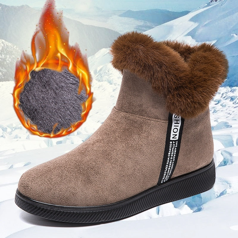 Street-wave Fur-Lined Ankle Boots for Women Cozy Comfort Warmth Easy Care Craftsmanship
