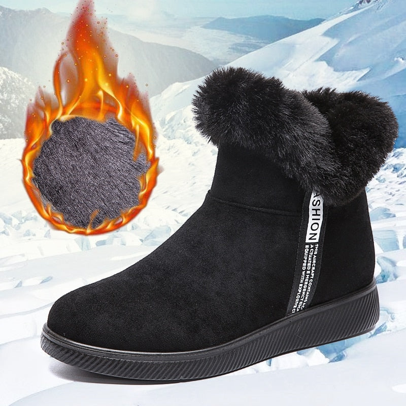 Street-wave Fur-Lined Ankle Boots for Women Cozy Comfort Warmth Easy Care Craftsmanship