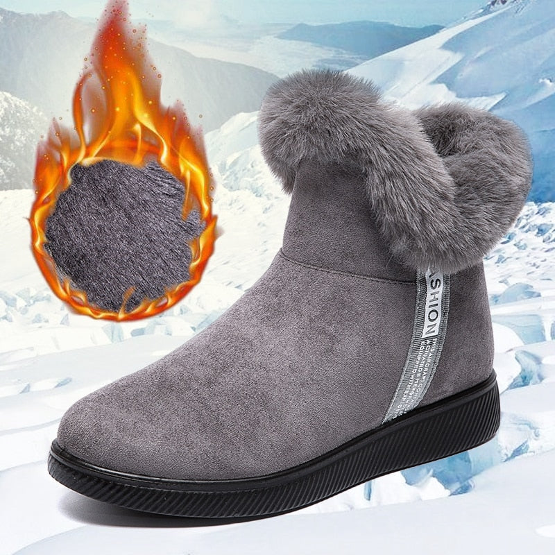 Street-wave Fur-Lined Ankle Boots for Women Cozy Comfort Warmth Easy Care Craftsmanship