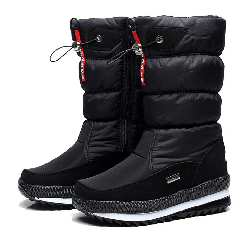 Street-Wave Cozy Warm Womens Winter Boots For Elegant Snow Walks With Insulated Comfort And Plush Lining