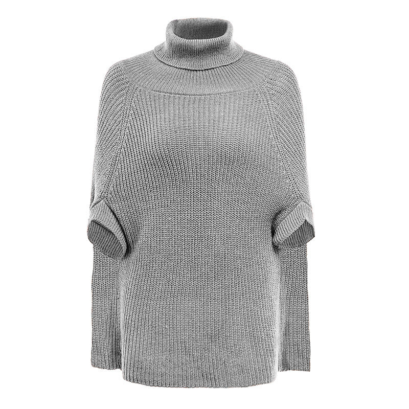 Street-wave Womens High Collar Knit Pullover With Exclusive Crochet Pattern For Everyday Style