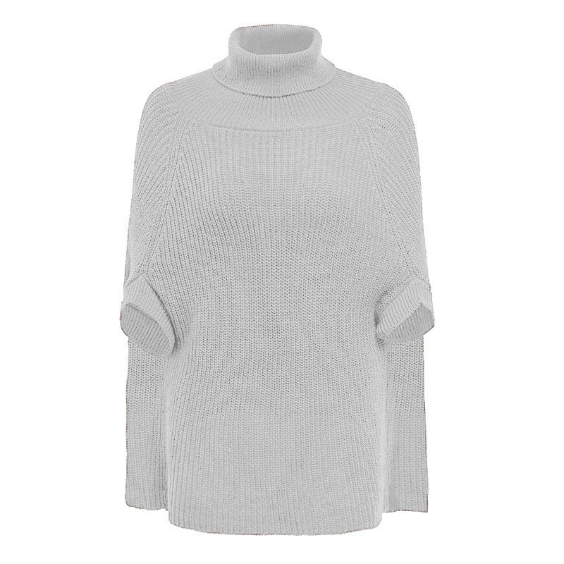 Street-wave Womens High Collar Knit Pullover With Exclusive Crochet Pattern For Everyday Style
