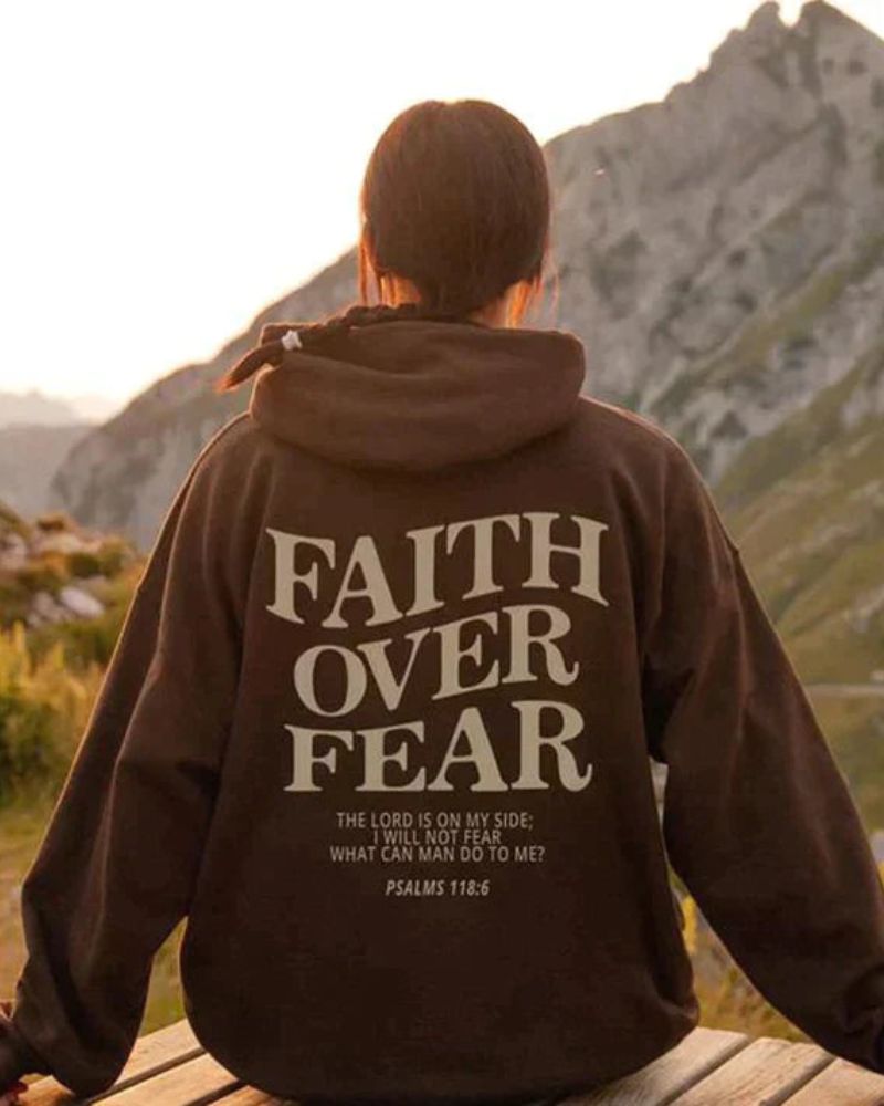 Faith Over Fear Hoodie By Streetwave Unisex Cozy Confidence Boosting Streetwear For Courageous Fans