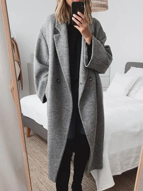 Street Wave Elegant Long Coat For Women Versatile Timeless Chic Outerwear All Season Comfort Sophistication