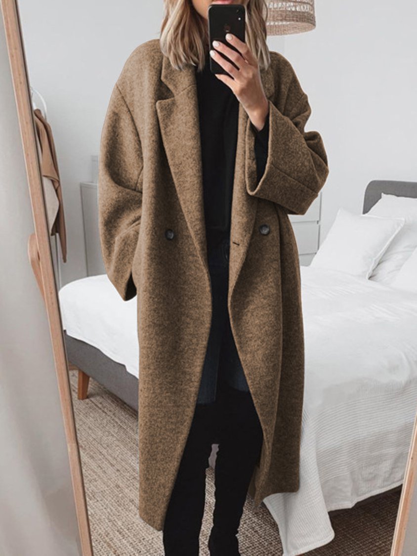 Street-Wave Womens Winter Coat Cozy Oversized Wool Blend Elegant Silhouette Timeless Chic