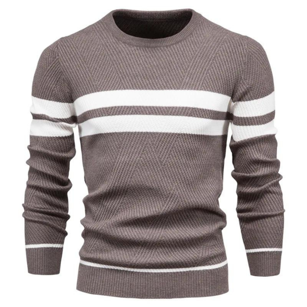 Street-wave Men's Wool Knit Sweater for Cold Weather - Hundred Percent Wool, Cozy Warmth, Classic Crew Neck