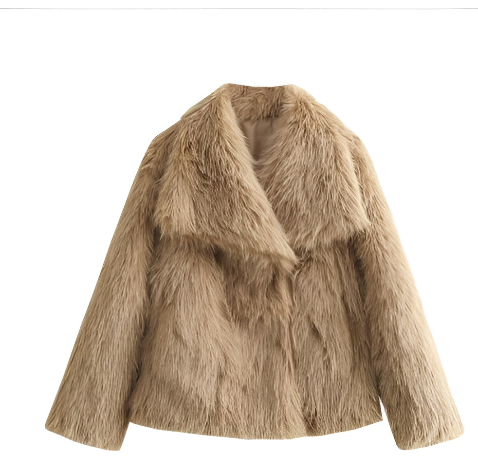 Luxurious Womens Shearling Jacket Street Wave Ultra Soft Plush Fur For Women Elegant Comfort