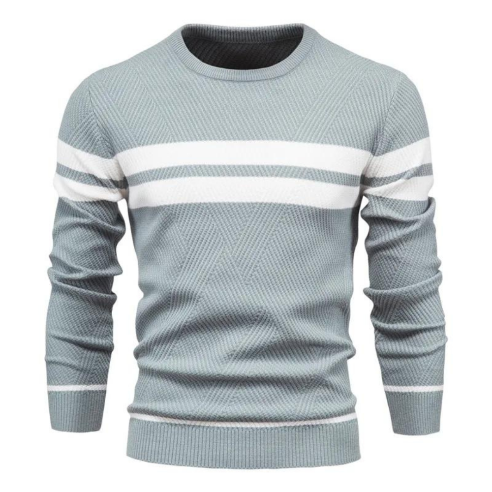 Street-wave Men's Wool Knit Sweater for Cold Weather - Hundred Percent Wool, Cozy Warmth, Classic Crew Neck