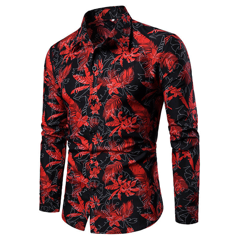 Street-wave Mens Floral Blouson Shirt Lightweight Breathable Comfort Perfect Summer Wear For Men
