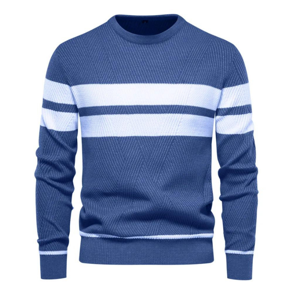 Street-wave Men's Wool Knit Sweater for Cold Weather - Hundred Percent Wool, Cozy Warmth, Classic Crew Neck
