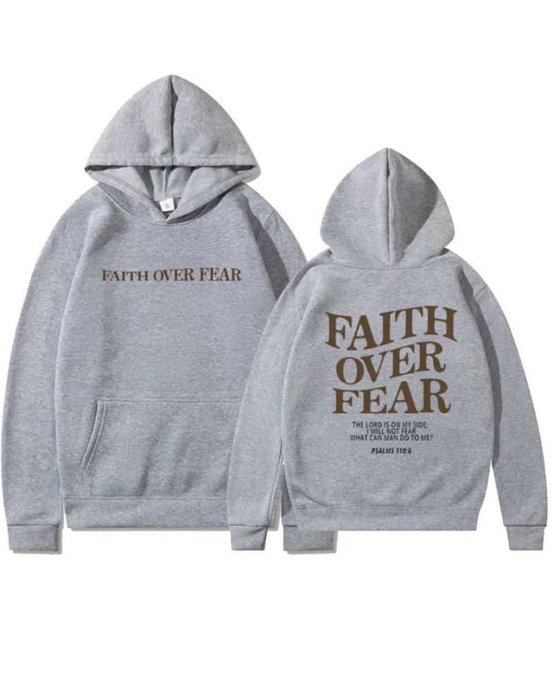 Faith Over Fear Hoodie By Streetwave Unisex Cozy Confidence Boosting Streetwear For Courageous Fans