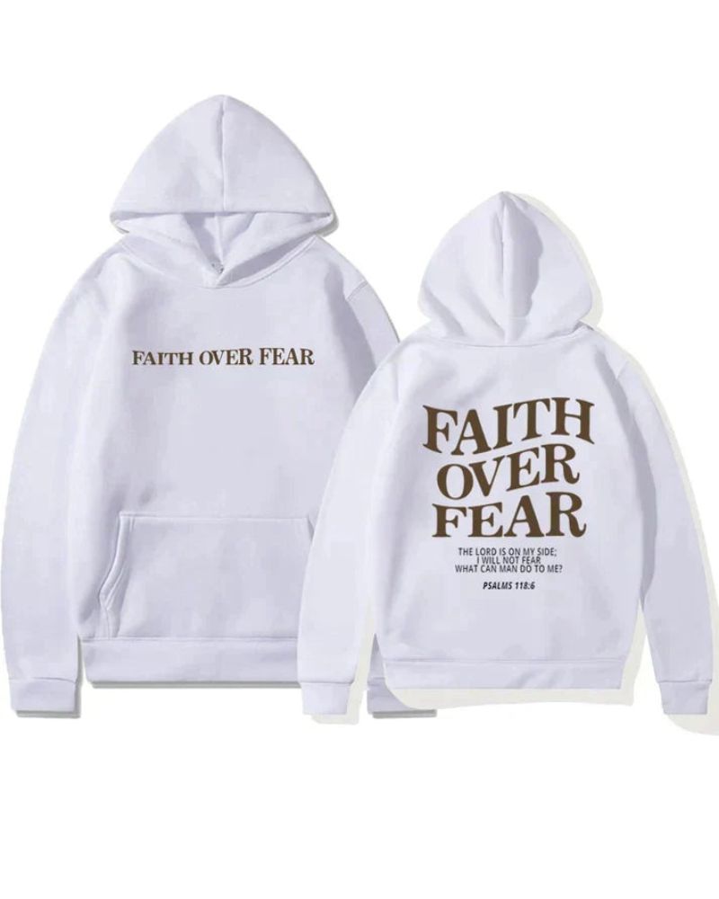 Faith Over Fear Hoodie By Streetwave Unisex Cozy Confidence Boosting Streetwear For Courageous Fans