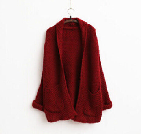 Streetwave Womens Chunky Knit Cardigan With Open Sleeves And Practical Pockets Cozy Warm Fit