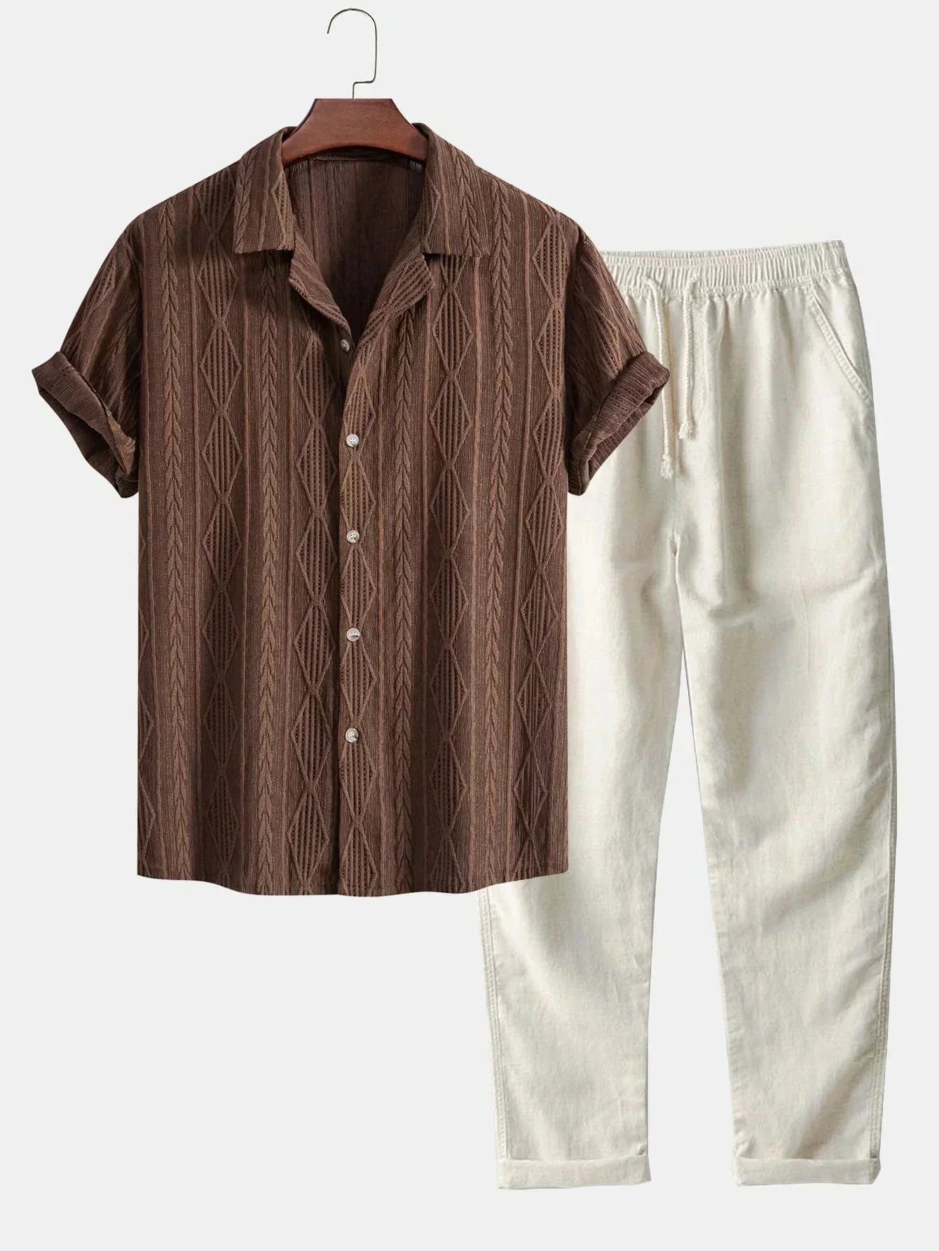 Streetwave Ariano Linen Shirt And Pants Set For Men Lightweight Relaxed Elegant Everyday Comfort