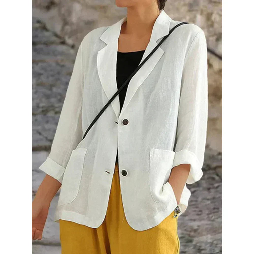 Street-wave Linen Blazer for Women Lightweight Breathable Chic Layering Essential