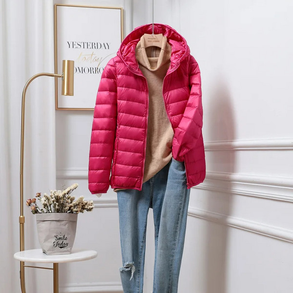 Streetwave Lightweight Puffer Jacket With Hood For Women Slim Fit Warm Everyday Essential