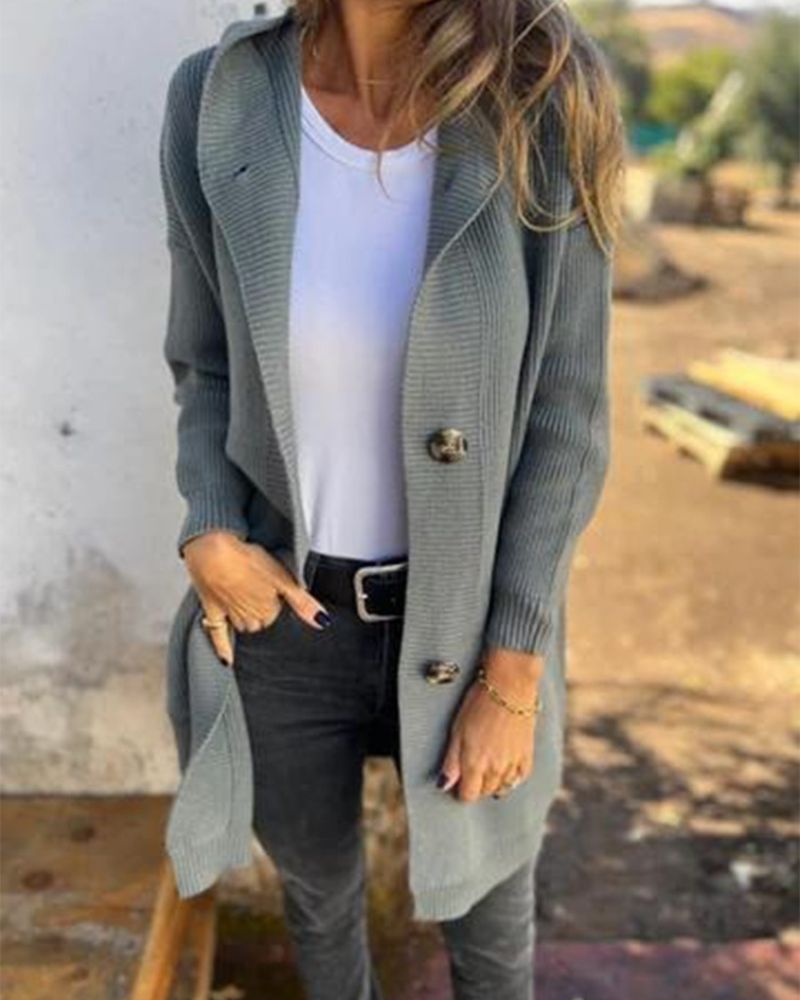 Street-Wave Hooded Knit Cardigan With Pockets For Women Cozy Warmth And Everyday Style