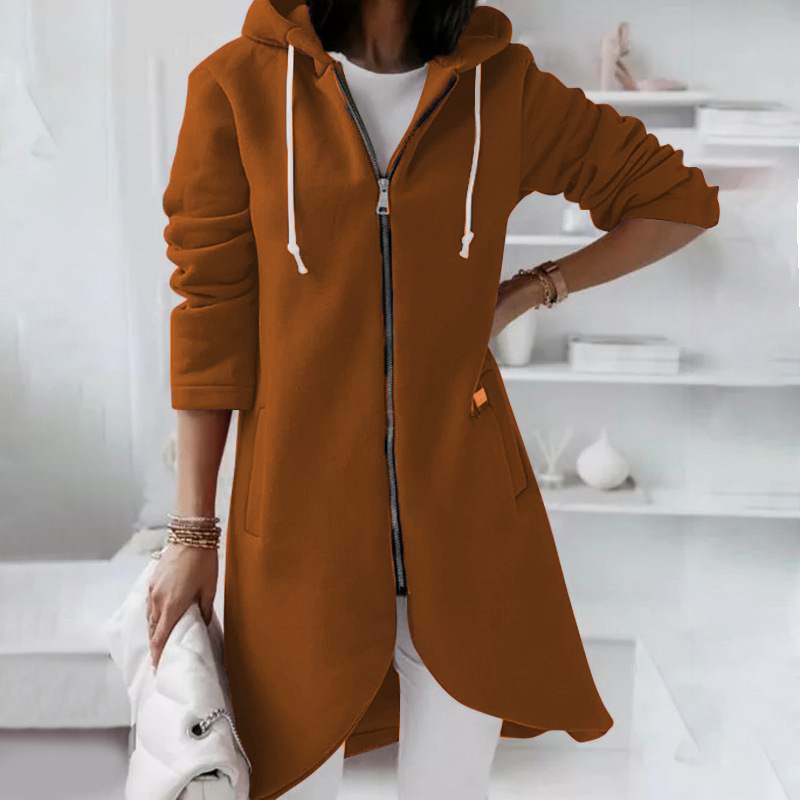 Street-Wave Women's Pink Hooded Zip Jacket - Casual Effortless Style, Soft Comfort