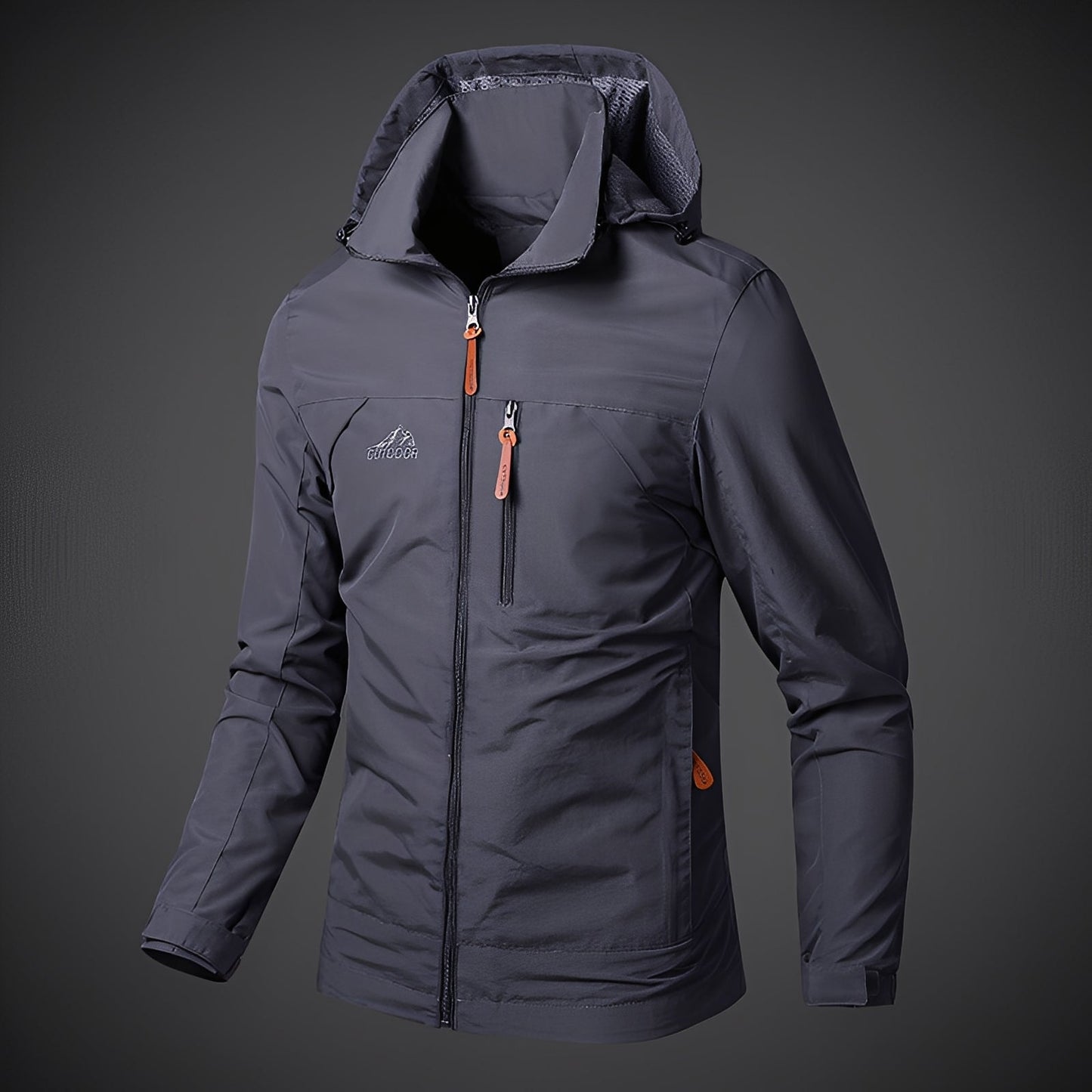 Street-wave Waterproof Hooded Jacket For Men Breathable Windproof Rainwear Lightweight Comfort