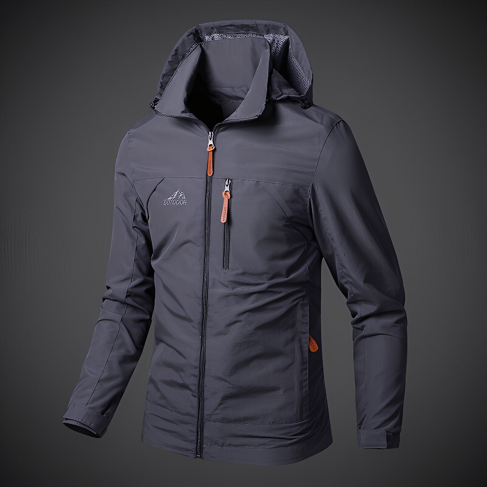 Street-wave Waterproof Hooded Jacket For Men Breathable Windproof Rainwear Lightweight Comfort
