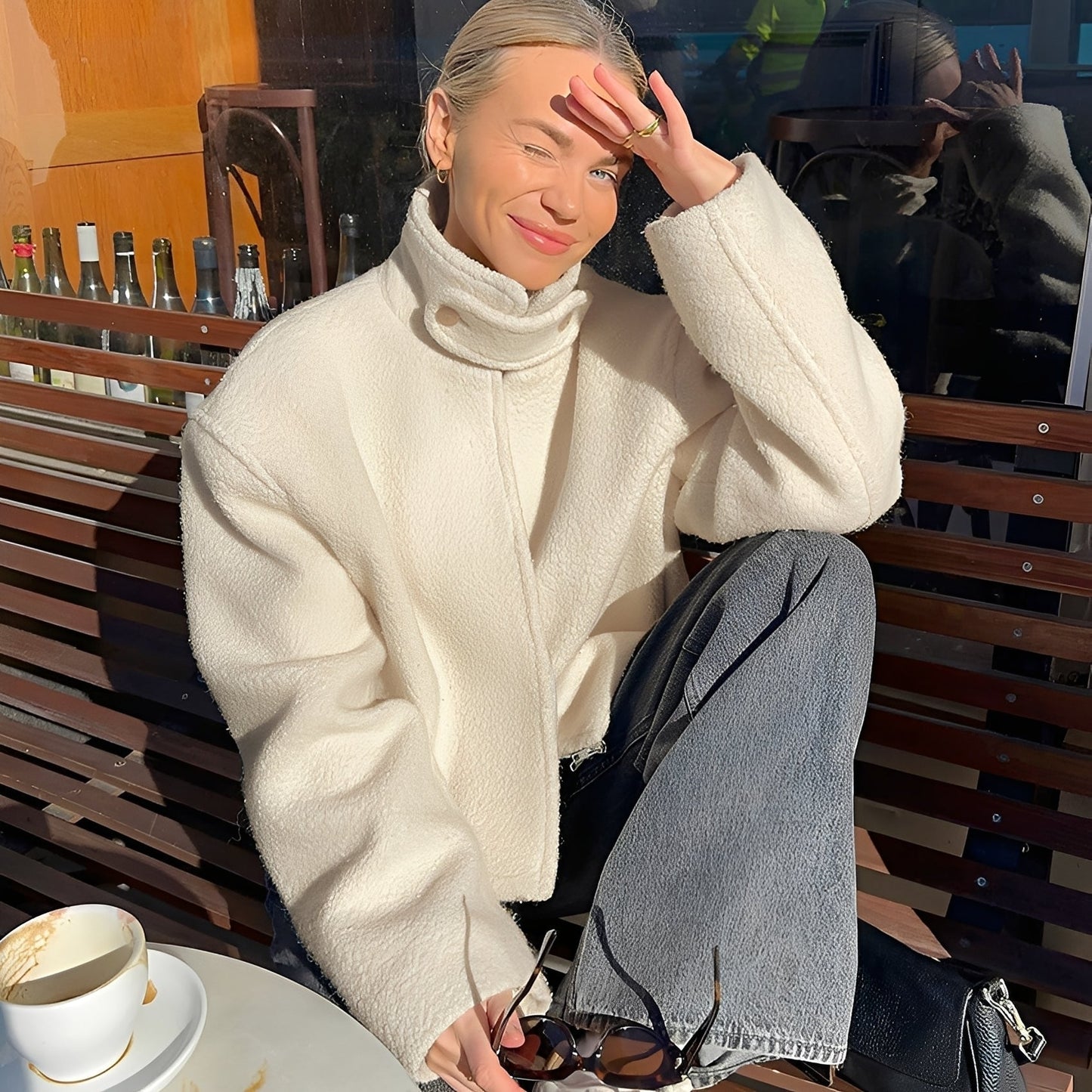 Street-wave Berber Fleece Oversize Coat For Women, Cozy Warmth, Stylish Casual Outerwear