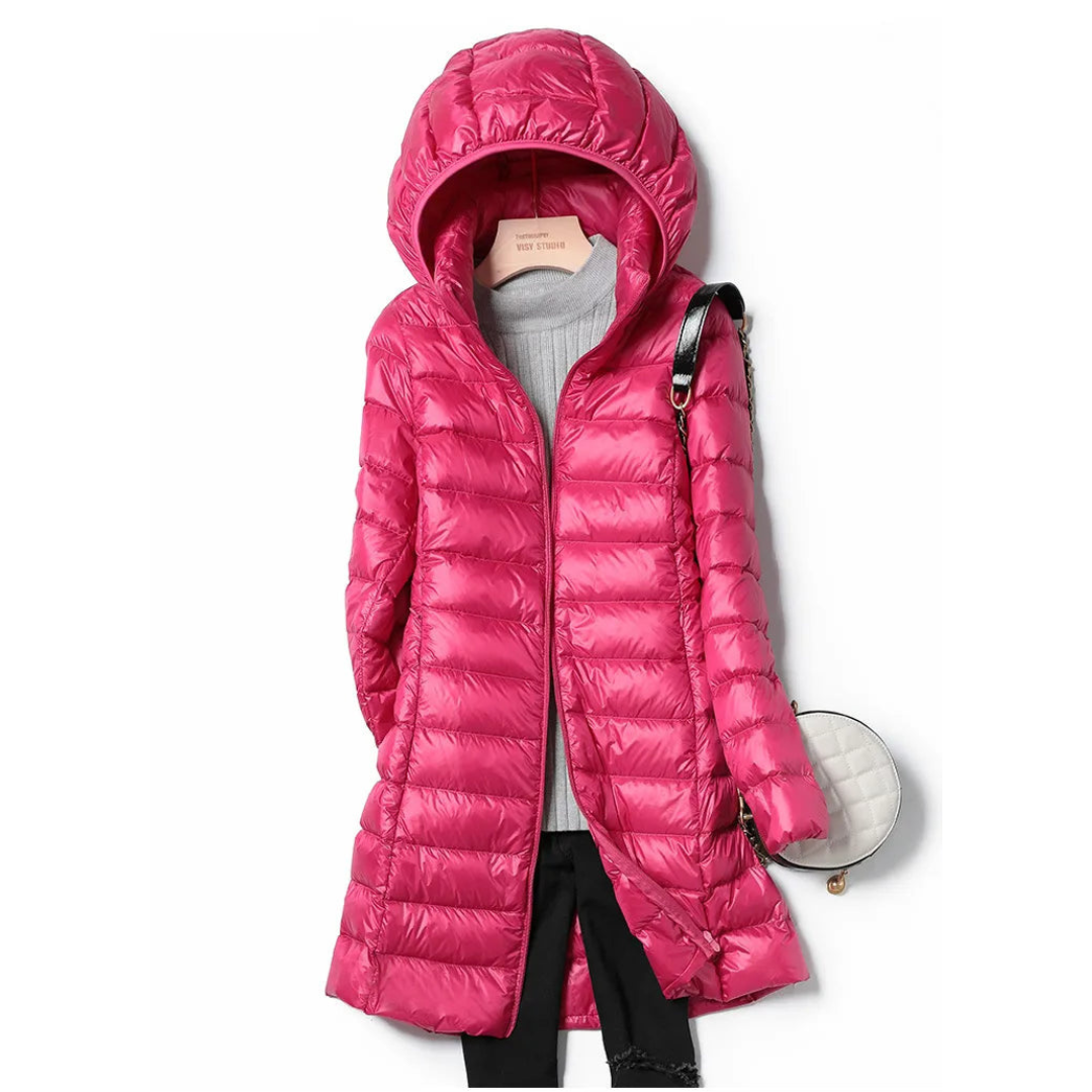 Street-wave Ultralight Long Down Coat For Women Ideal For Active Winter Warmth Featherweight Comfort Packable
