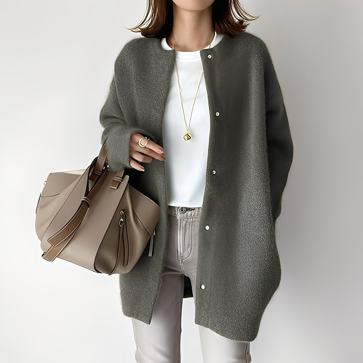 Street Wave Cardigan For Women Loose Fit Cotton Knit Soft Comfortable Everyday Wear