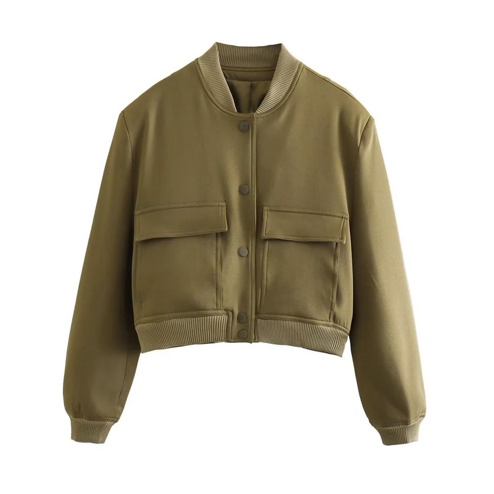 Streetwave Liselotte Bomber Jacket For Women Timeless Style With Ribbed Cuffs And Snap Button Closure
