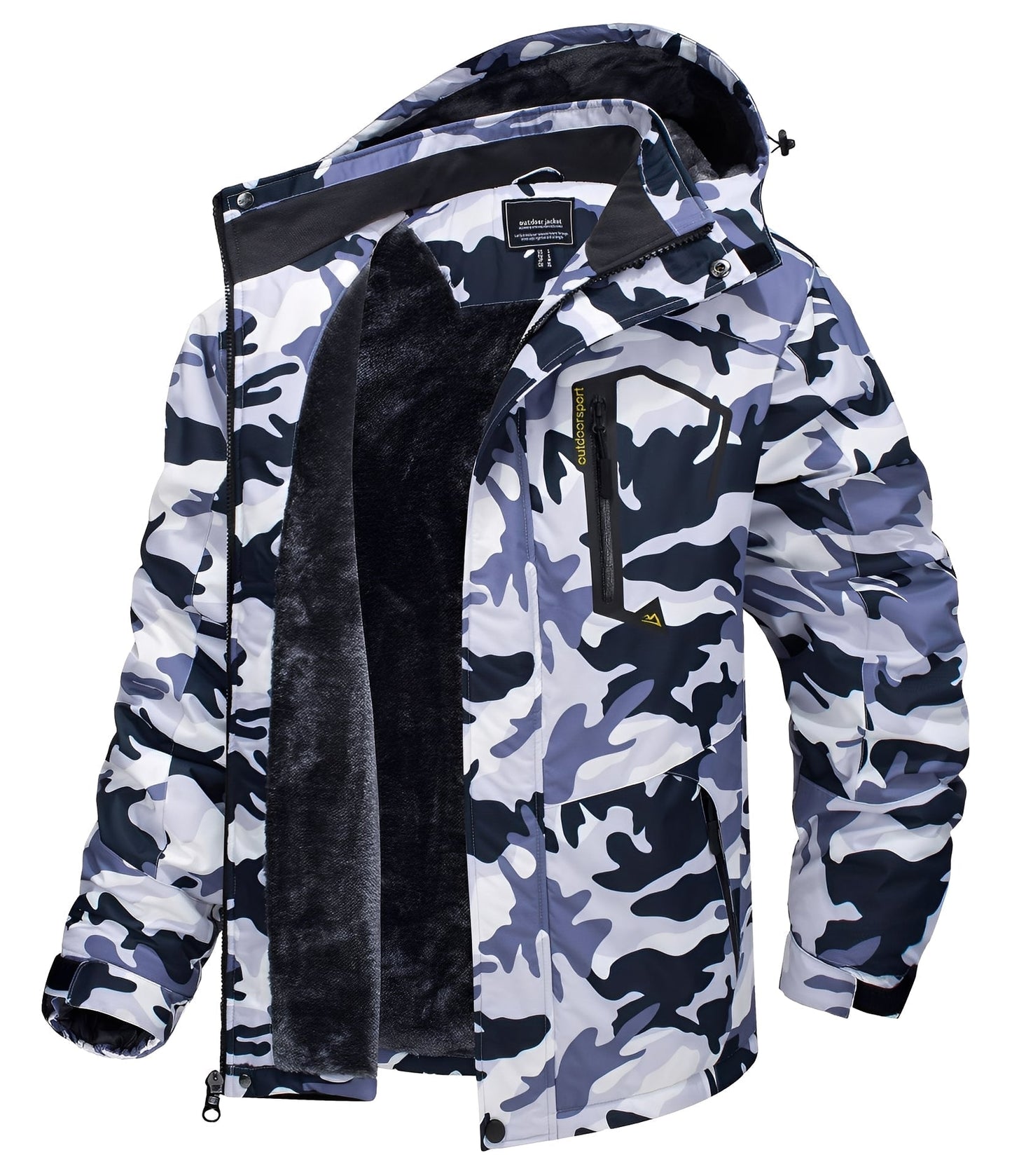 Street-Wave Waterproof Winter Jacket For Men Insulated With Plush Fleece Lining Comfort