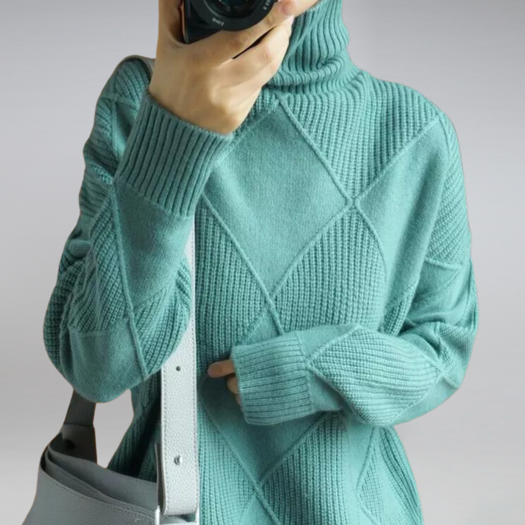 Street-Wave Women's Cashmere Turtleneck Sweater Cozy Knit Warm Winter Essential