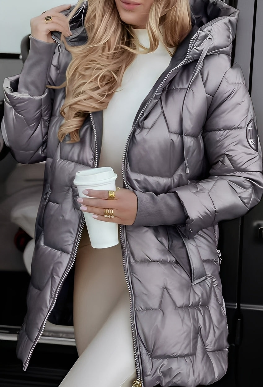 Street-wave Down Jacket For Women With Hood Elegant Puffer Coat For Ultra Warmth And Craftsmanship