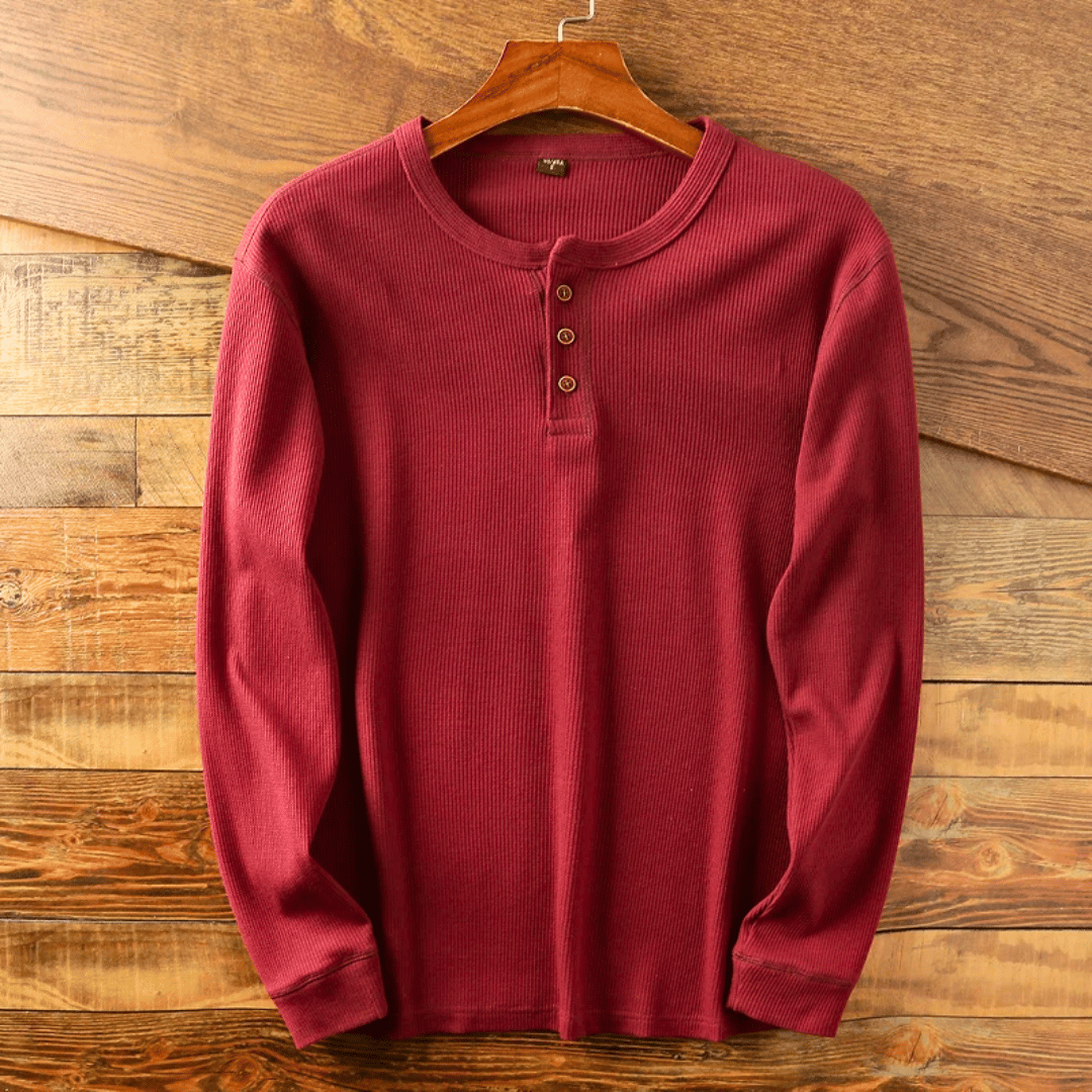 Nordic Flair Mens Henley T Shirt 100% Cotton Long Sleeve Soft Breathable Everyday Shirt