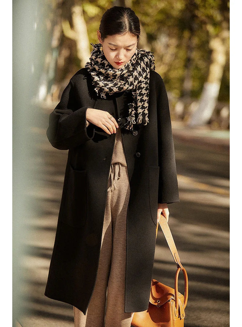 Street Wave Wool Coat With Pockets For Everyday Elegance Timeless Minimal Outerwear