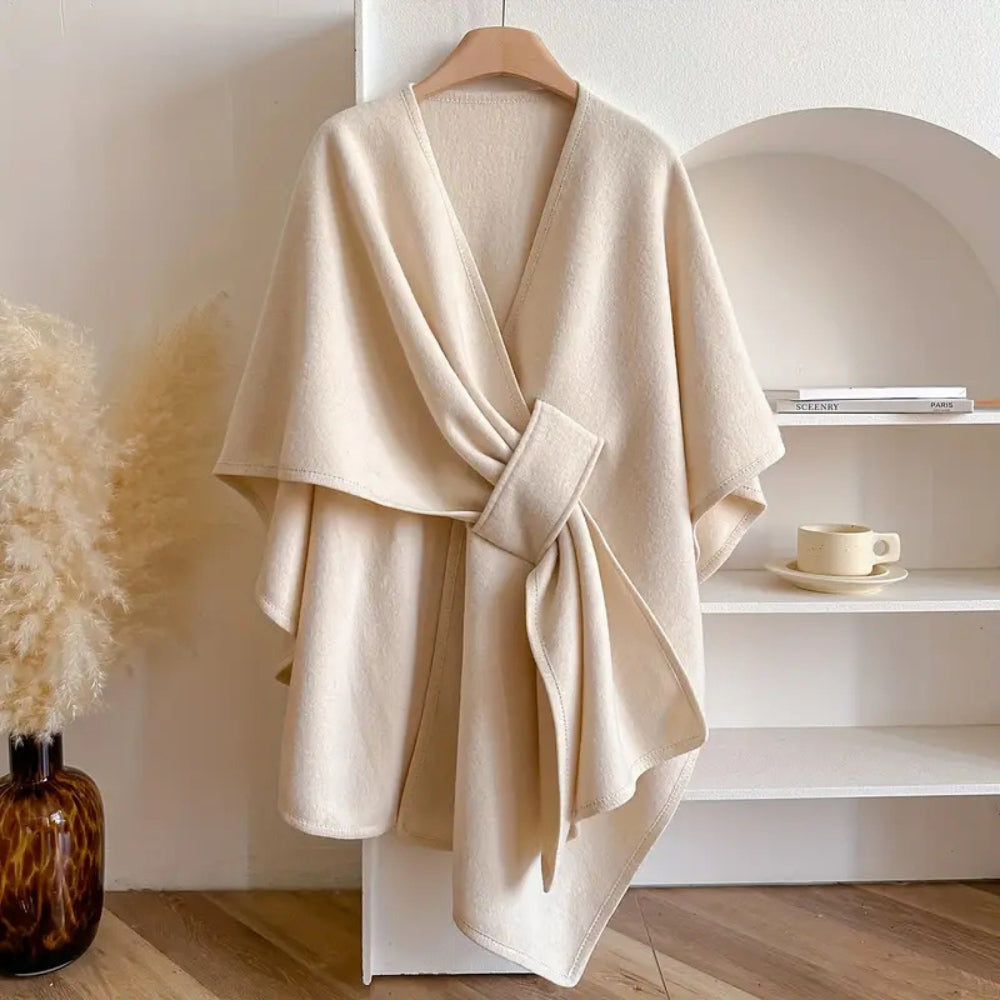 Street-Wave Wrap Windbreaker Coat For Women With Elegant Draping And Everyday Comfort