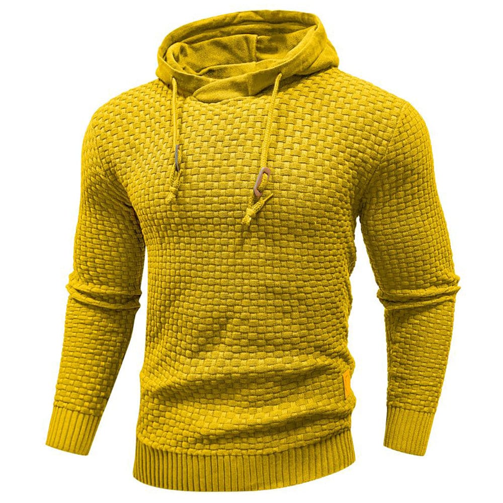 Street-Wave Men's Hoodie Warm Textured Knit Sweatshirt For Outdoor Comfort And Everyday Adventure