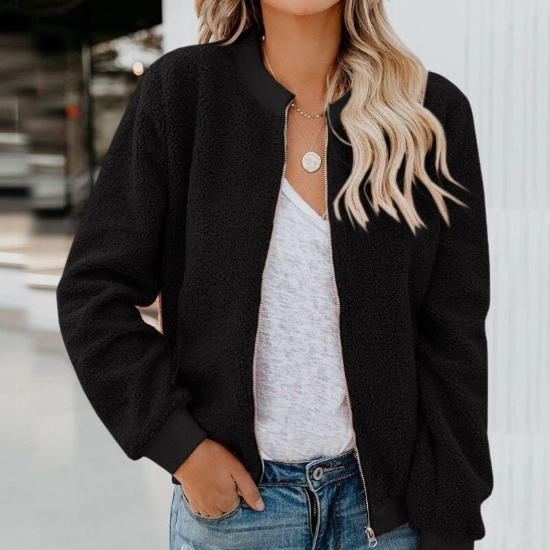 Streetwave Zip Fleece Jacket For Women Cozy Warmth Ultra Soft Teddy Style Outerwear